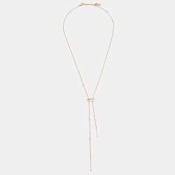 Vòng cổ cà vạt vàng hồng Messika Move Uno Caravate Diamond 18k